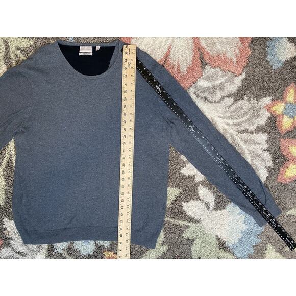 Hickey Freeman Sweater Mens Size XL Gray Cotton Cashmere Preppy Casual Pullover - Picture 5 of 7